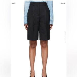 ACNE STUDIOS Black Wool Pleated Shorts